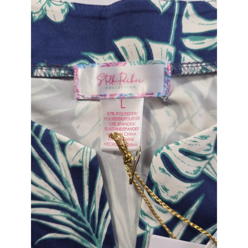 Stella Parker Summer Dress L UPF 50 Tropical Blue Shift Beach NWT - Picture 6 of 8